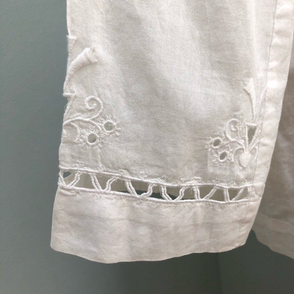 Lucky Brand White Cotton Top w Openwork Embroidery - Picture 7 of 16